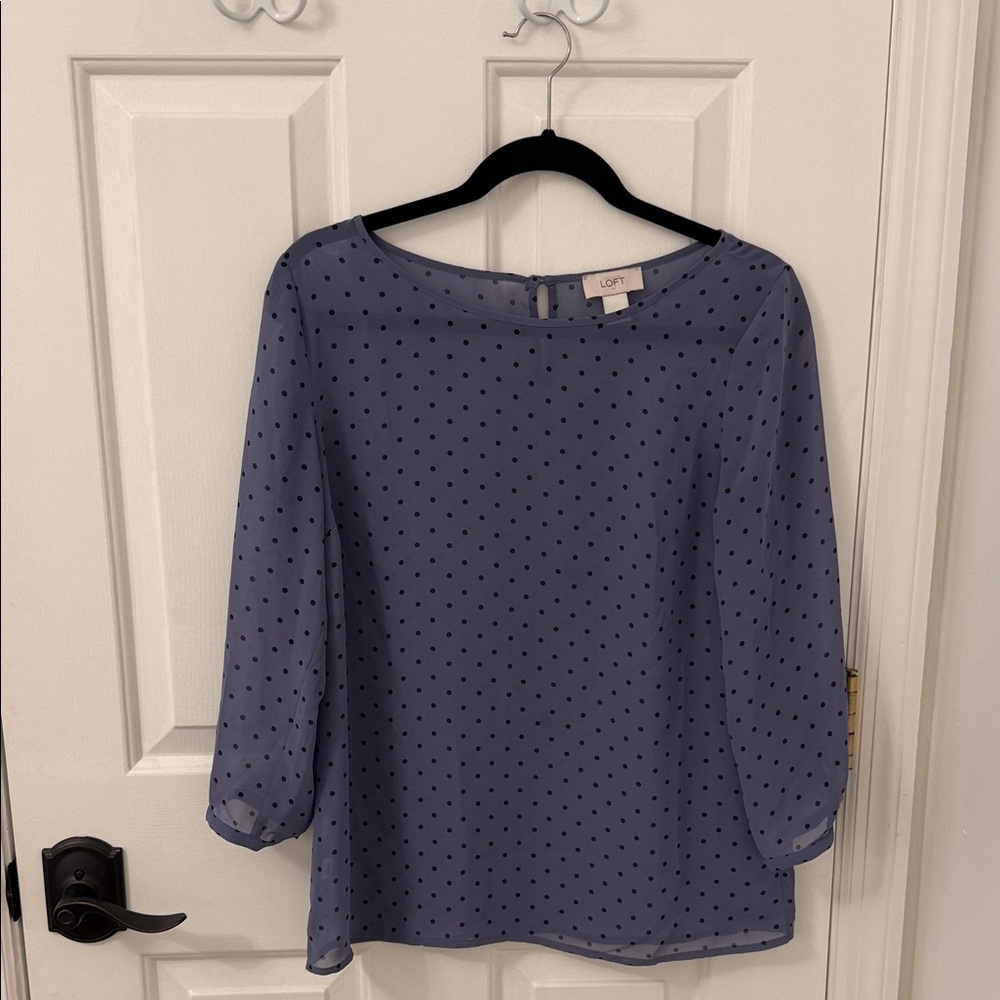 LOFT Purple/Black Blouse